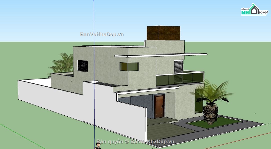 Nhà phố 2 tầng,model su nhà phố 2 tầng,nhà phố 2 tầng file su,sketchup nhà phố 2 tầng,nhà phố 2 tầng file sketchup