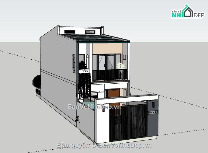 Nhà phố 2 tầng,model su nhà phố 2 tầng,file su nhà phố 2 tầng