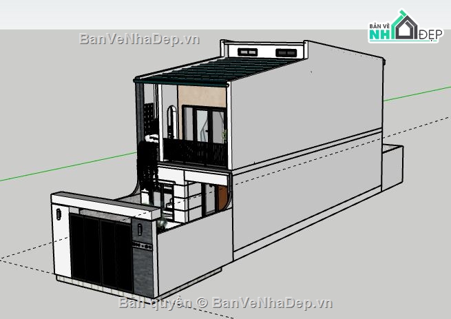 Nhà phố 2 tầng,model su nhà phố 2 tầng,file su nhà phố 2 tầng