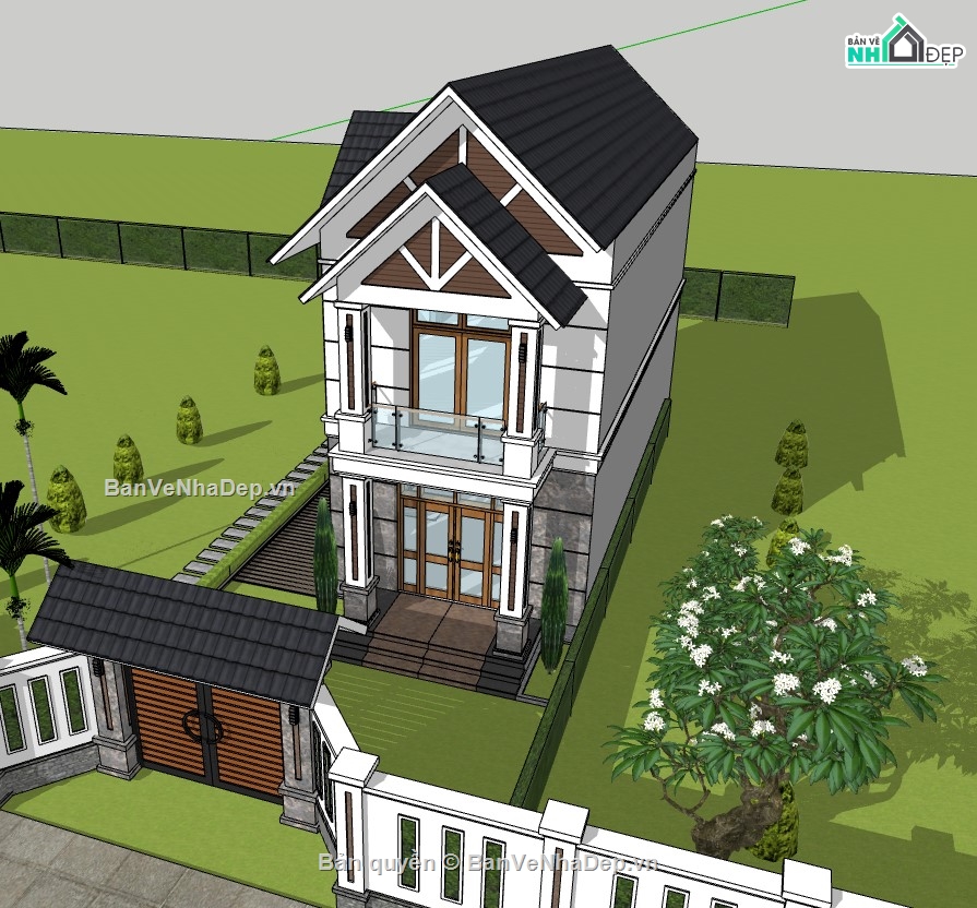 nhà phố 2 tầng,su nhà phố,sketchup nhà phố,su nhà phố 2 tầng,sketchup nhà phố 2 tầng