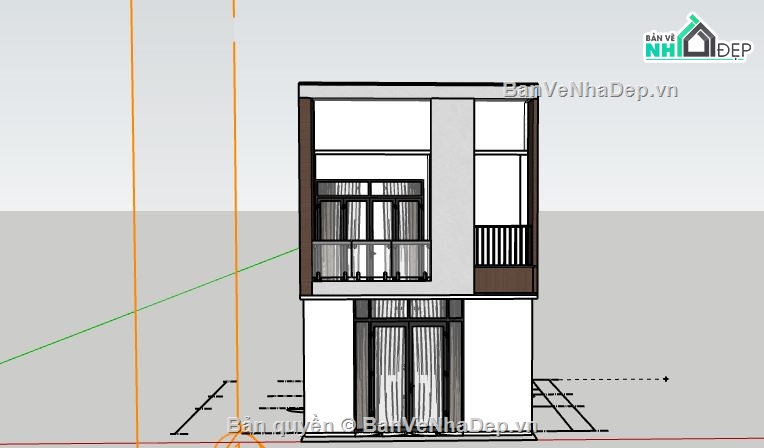 Nhà phố 2 tầng,model su nhà phố 2 tầng,file su nhà phố 2 tầng