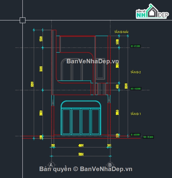 Nhà phố,Nhà phố 2 tầng,Nhà phố 5m,nhà phố 5mx21m