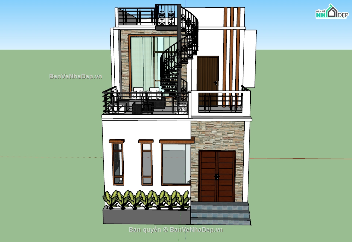 nhà phố,nhà phố 2 tầng,model nhà phố