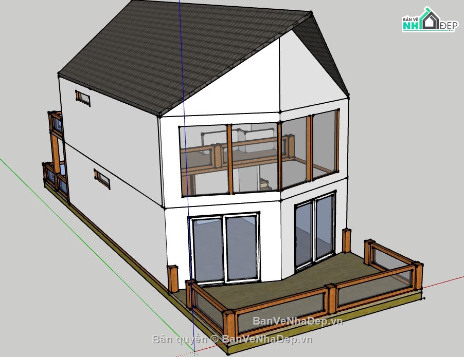 Nhà phố 2 tầng,model su nhà phố 2 tầng,file su nhà phố 2,model sketchup nhà phố 2 tầng,nhà phố 2 tầng