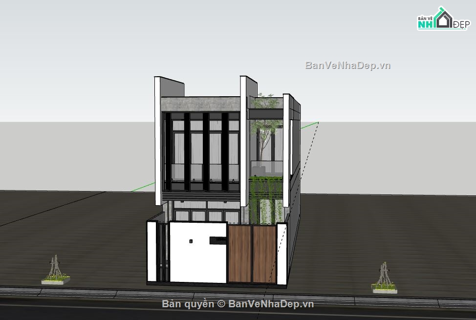 Nhà phố 2 tầng,Model su nhà phố 2 tầng,file su nhà phố 2 tầng