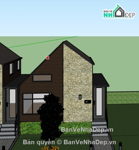 Nhà phố 2 tầng,model su nhà phố 2 tầng,file su nhà phố 2 tầng,sketchup nhà phố 2 tầng