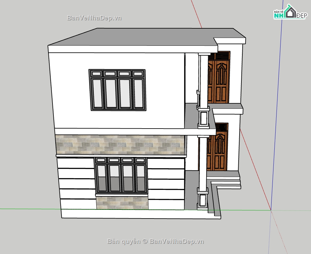 Nhà phố 2 tầng,su nhà phố 2 tầng,sketchup nhà phố 2 tầng,sketchup nhà phố,su nhà phố