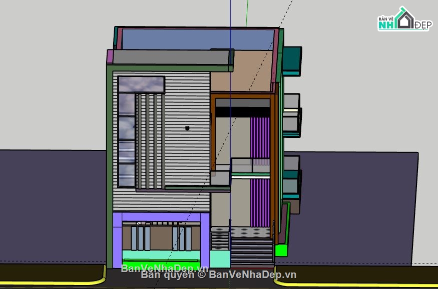 Nhà phố 2 tầng,model su nhà phố 2 tầng,file su nhà phố 2 tầng