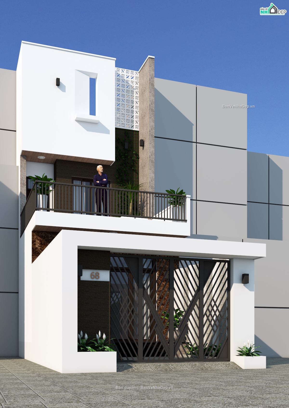 nha pho 2 tang 5x25m hien dai,nha pho 2 tang 5x25m 4 phong ngu,nha pho 2 tang hien dai