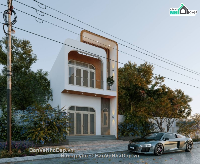 nhà phố sketchup,sketchup nhà phố 2 tầng,nhà phố 2 tầng sketchup