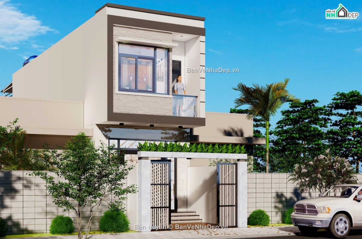 nhà phố 2 tầng,kiến trúc nhà phố,mẫu nhà phố hiện đại