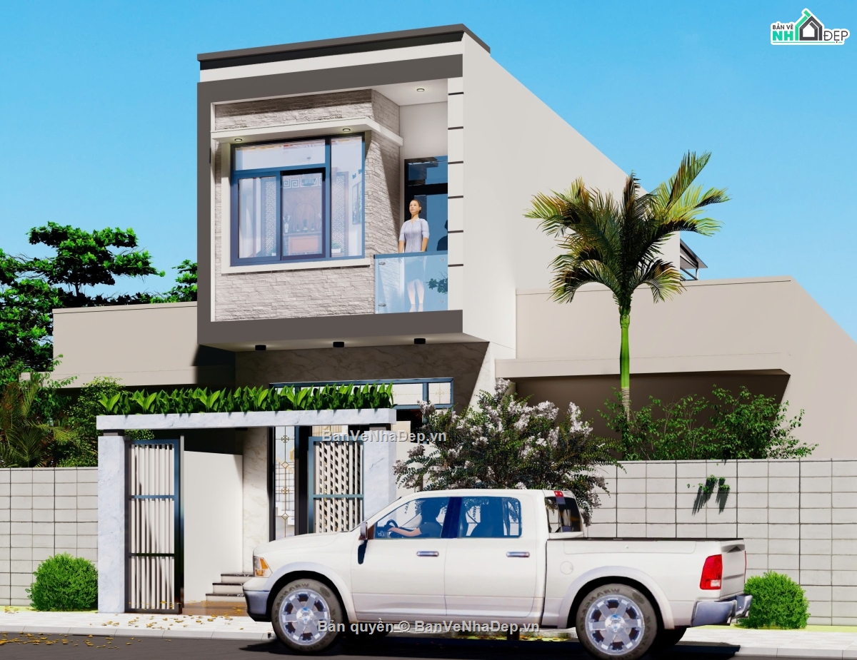 nhà phố 2 tầng,kiến trúc nhà phố,mẫu nhà phố hiện đại