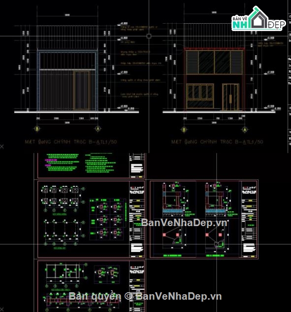 nhà phố 2 tầng,file cad nhà phố 2 tầng,nhà phố 2 tầng cad