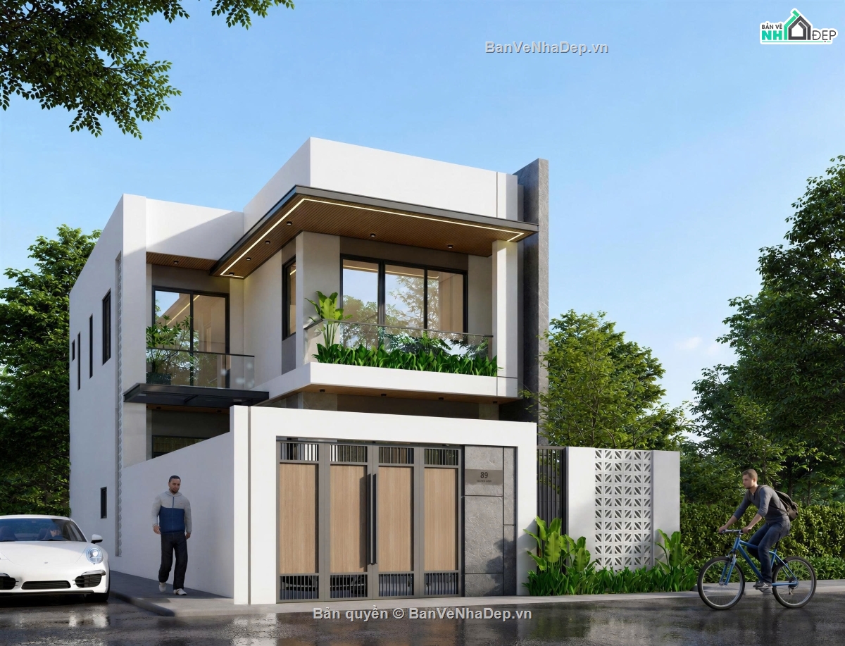 Nhà phố 2 tầng,Nhà phố,xây dựng,Nhà phố 2 tầng hiện đại,hiện đại