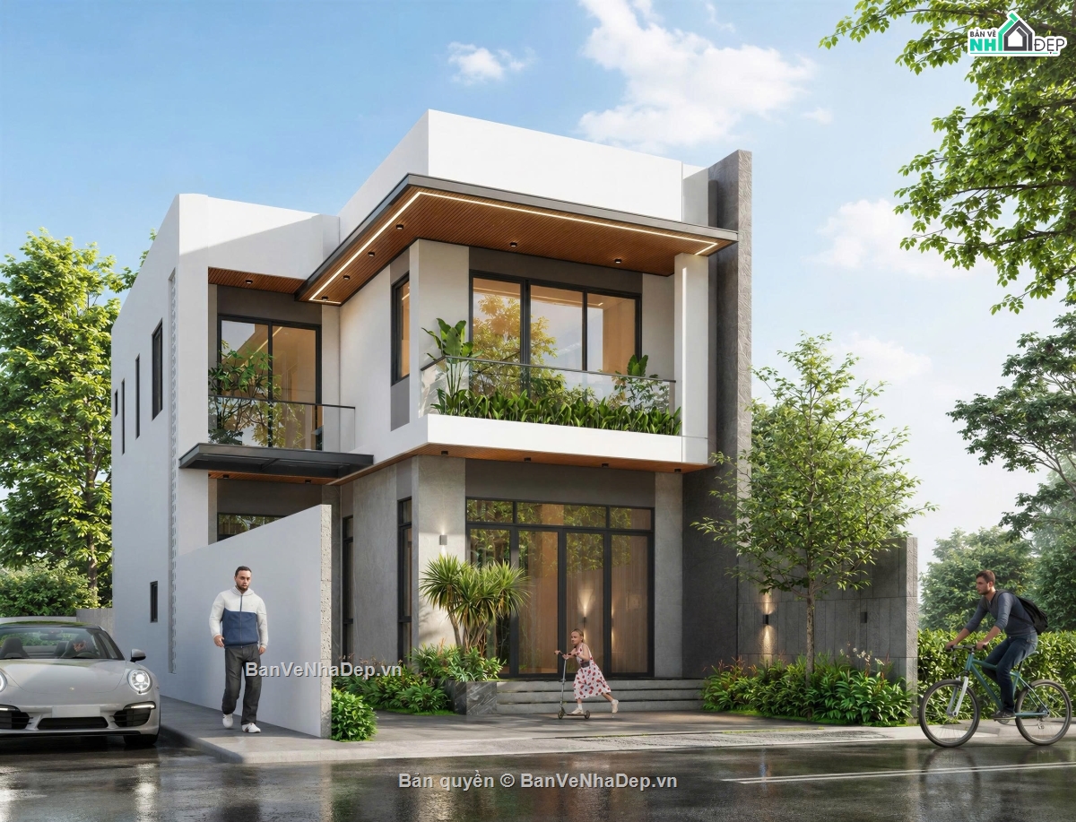Nhà phố 2 tầng,Nhà phố,xây dựng,Nhà phố 2 tầng hiện đại,hiện đại