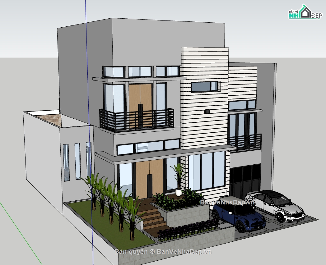 sketchup nhà phố 2 tầng,model 3d nhà phố 2 tầng,model su nhà phố 2 tầng,file su nhà phố 2 tầng,file 3d nhà phố 2 tầng