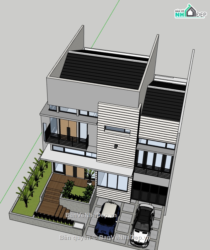 sketchup nhà phố 2 tầng,model 3d nhà phố 2 tầng,model su nhà phố 2 tầng,file su nhà phố 2 tầng,file 3d nhà phố 2 tầng