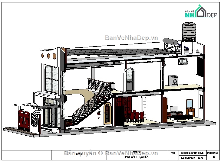 Nhà 2 tầng,bản vẽ nhà phố 2 tầng,nhà phố 2 tầng,revit nhà phố 2 tầng