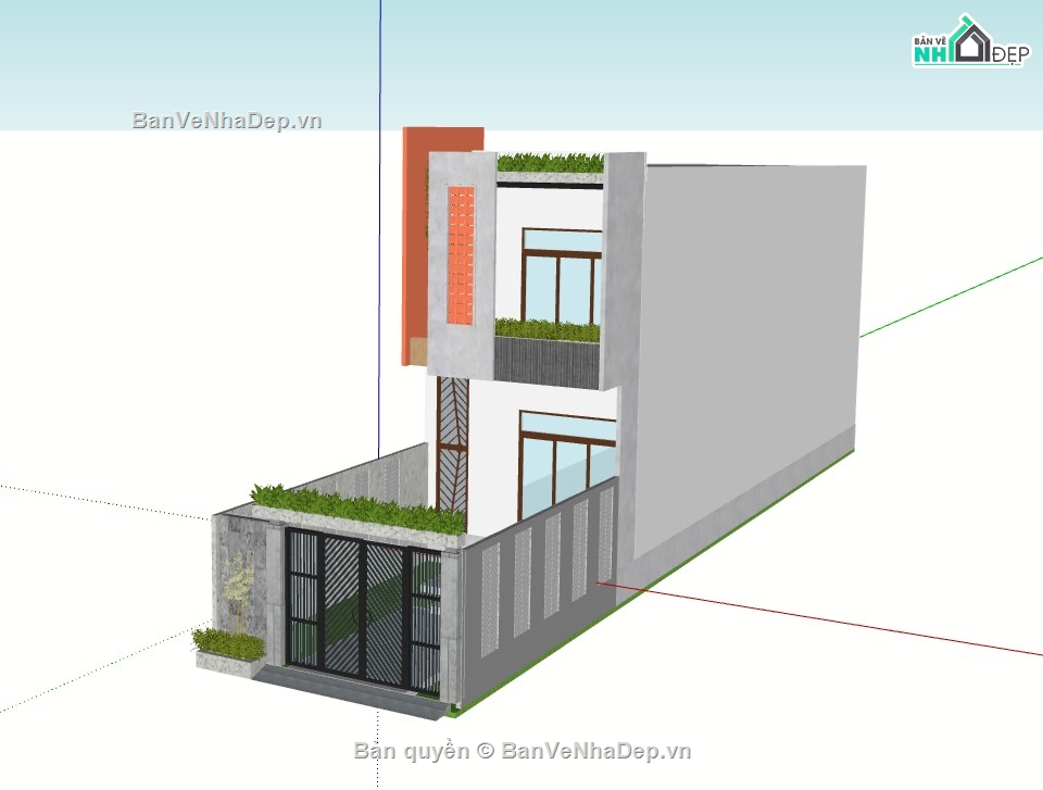 nhà phố 2 tầng,su nhà phố,su nhà phố 2 tầng,sketchup nhà phố,sketchup nhà phố 2 tầng