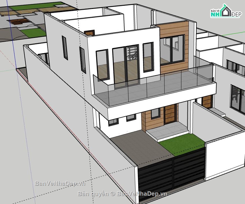 Nhà phố 2 tầng,file su nhà phố 2 tầng,nhà phố 2 tầng file su,model su nhà phố 2 tầng,sketchup nhà phố 2 tầng