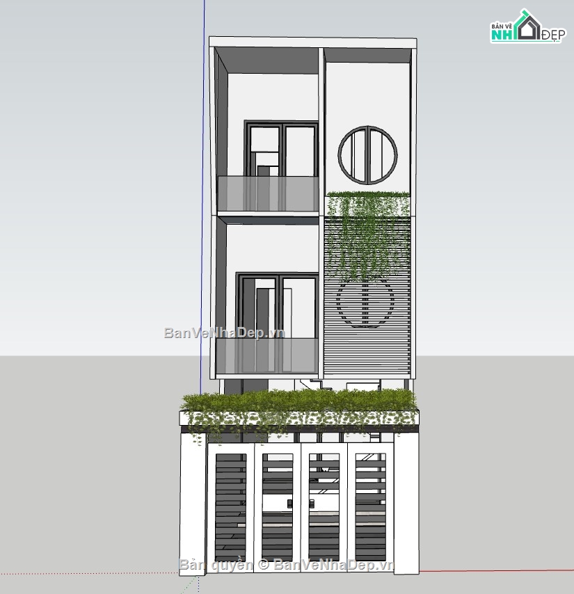 su nhà phố 2 tầng,model su nhà phố,sketchup nhà phố 2 tầng