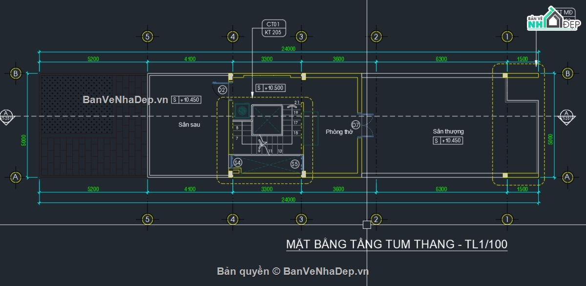 nhà phố 3 tầng + 1 tum,nhà phố 3 tầng,nhà phố 3 tầng 1 tum,file cad nhà phố,bản vẽ nhà phố