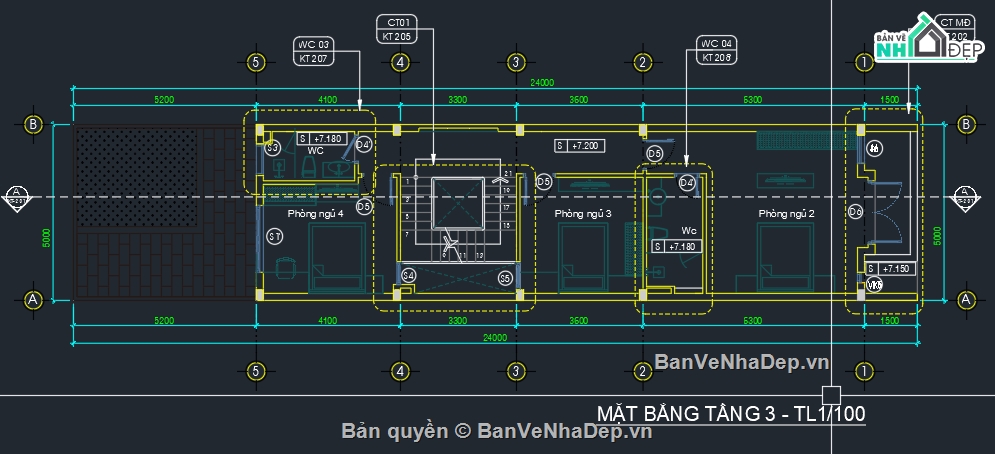 nhà phố 3 tầng + 1 tum,nhà phố 3 tầng,nhà phố 3 tầng 1 tum,file cad nhà phố,bản vẽ nhà phố