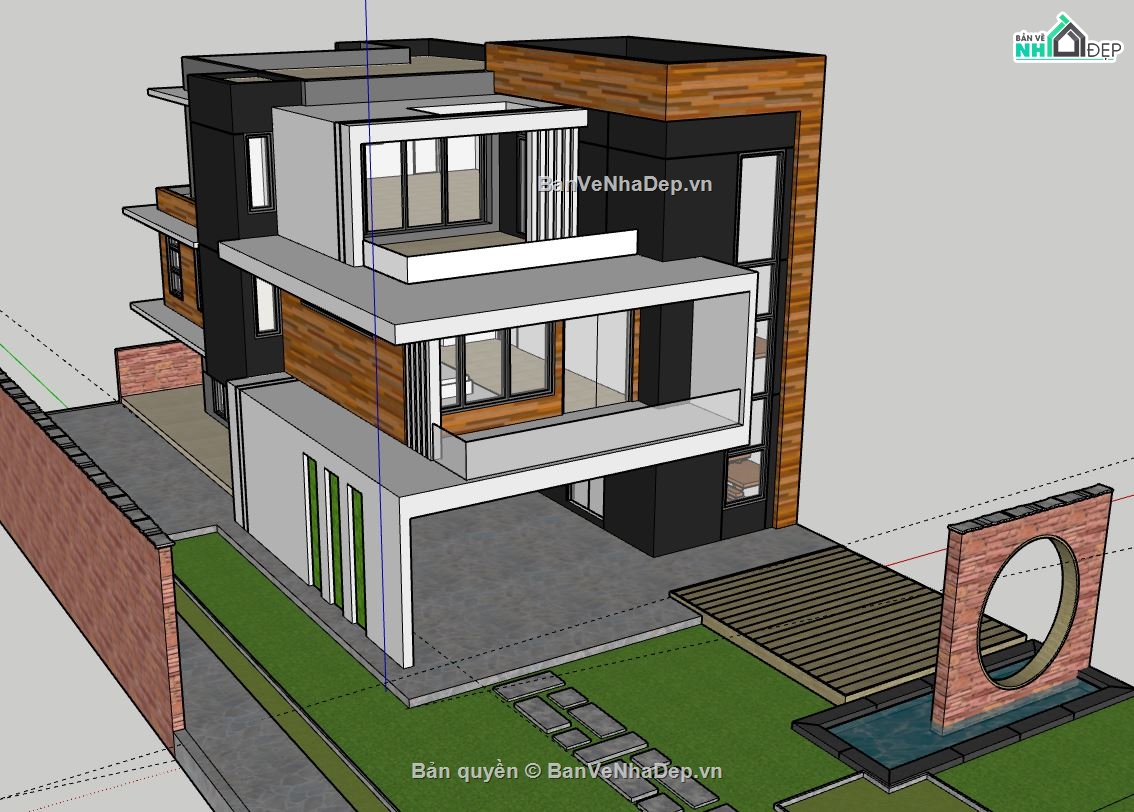 sketchup Nhà phố 3 tầng,nhà phố 3 tầng model su,file sketchup nhà phố 3 tầng,nhà phố 3 tầng file su,nhà phố 3 tầng sketchup,nhà phố 3 tầng