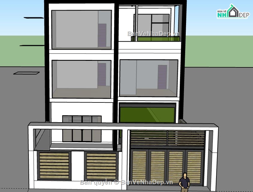 Nhà phố 3 tầng,sketchup Nhà phố 3 tầng,file su nhà phố 3 tầng,nhà phố 3 tầng 1 tầng,nhà phố 3 tầng model su