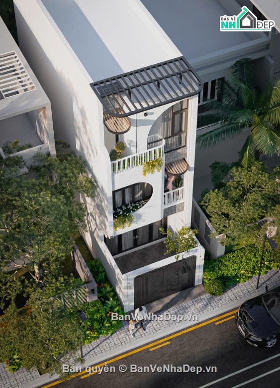 3dmax nhà phố 3 tầng,nhà phố 3 tầng,mẫu nhà phố 3 tầng