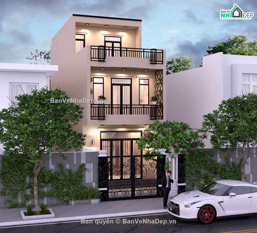 Nhà phố 4 tầng,nhà phố 4 tầng,nhà phố 5x13m