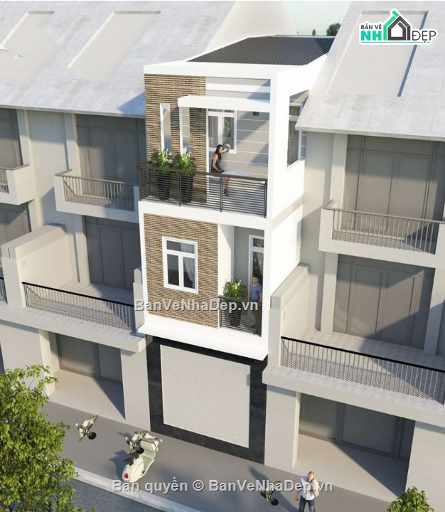 nhà phố 3 tầng,nhà phố 3 tầng 4x17m,mẫu nhà phố hiện đại