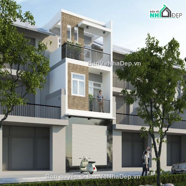 nhà phố 3 tầng,nhà phố 3 tầng 4x17m,mẫu nhà phố hiện đại