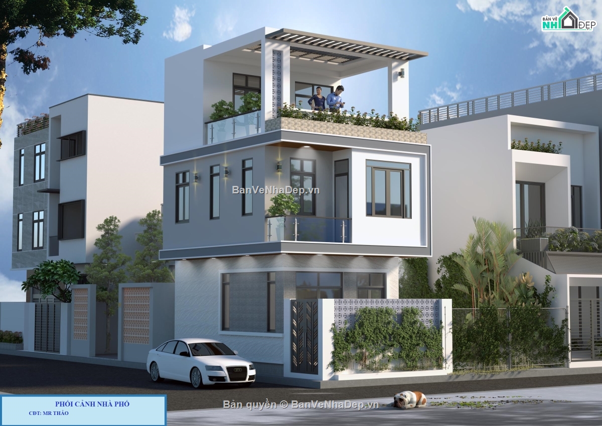 nhà phố 3 tầng,Mẫu nhà phố 3 tầng 5.3x9m,Sketchup nhà 3 tầng,Bản vẽ kiến trúc nhà phố 3 tầng,kiến trúc 3 tầng,Nhà phố