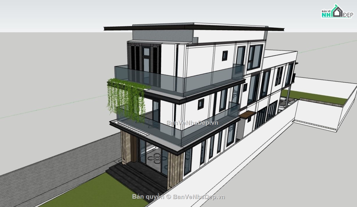 sketchup Nhà phố 3 tầng,Nhà phố 3 tầng,model su nhà phố 3 tầng,file sketchup nhà phố 3 tầng,nhà phố 3 tầng file su