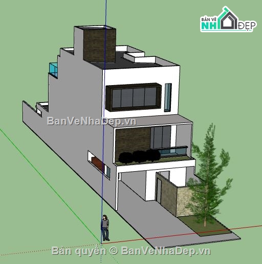 Nhà phố 3 tầng,model su nhà phố 3 tầng,model sketchup nhà phố 3 tầng,nhà phố 3 tầng file su,sketchup nhà phố 3 tầng