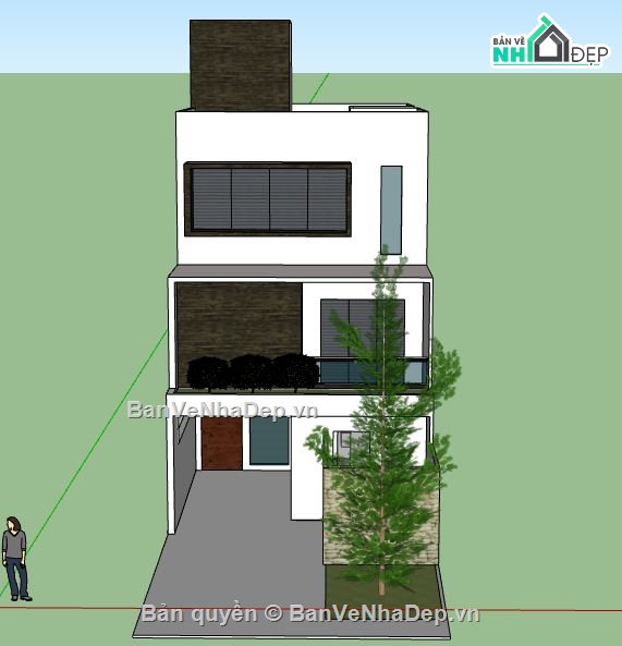 Nhà phố 3 tầng,model su nhà phố 3 tầng,model sketchup nhà phố 3 tầng,nhà phố 3 tầng file su,sketchup nhà phố 3 tầng