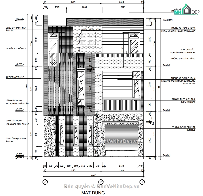 nhà phố 3 tầng,kiến trúc nhà phố,bản vẽ kiến trúc nhà phố,bản vẽ nhà phố đẹp,bản vẽ nhà phố