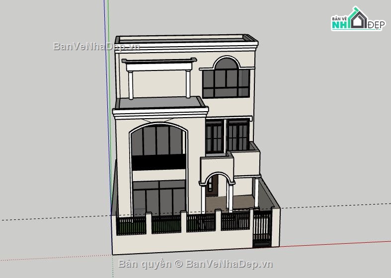 Nhà phố 3 tầng,sketchup Nhà phố 3 tầng,file su nhà phố 3 tầng