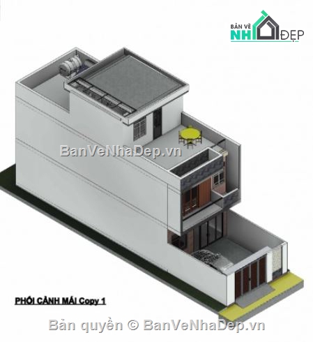 kiến trúc 3 tầng,kiến trúc 3 tầng revit,bản vẽ nhà 3 tầng