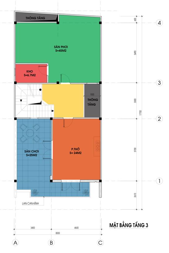 Nhà phố 3 tầng,Nhà phố 3 tầng hiện đại,bản vẽ nhà phố 3 tầng