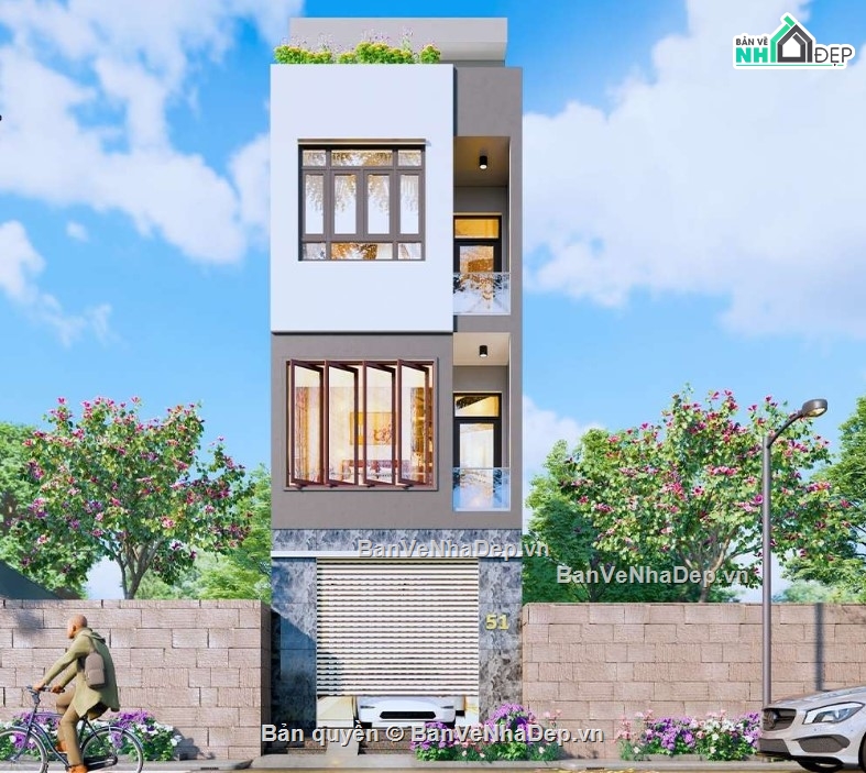nhà 3 tầng,nhà phố 3 tầng,mẫu nhà phố 3 tầng