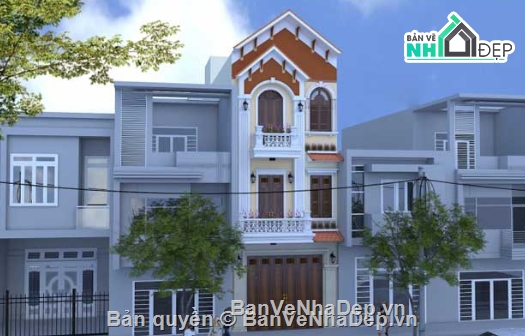 Nhà phố 3 tầng,cad nhà phố 3 tầng,file cad nhà phố 3 tầng