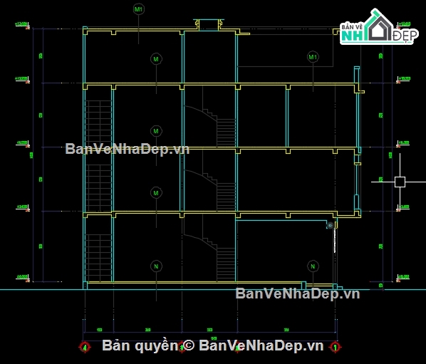 Nhà phố 4 tầng,4 tầng,file cad nhà phố 4 tầng,cad nhà phố 4 tầng