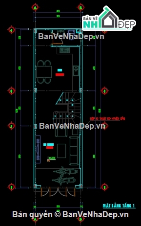 Nhà phố 4 tầng,4 tầng,file cad nhà phố 4 tầng,cad nhà phố 4 tầng
