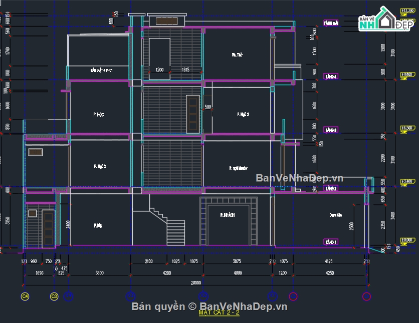 Nhà phố 4 tầng,Nhà 4 tầng 5x20m,Nhà phố 5x20m,bản vẽ nhà phố 4 tầng đẹp,phối cảnh nhà phố 4 tầng đẹp