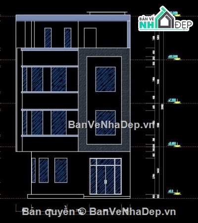 nhà phố 4 tầng,file cad nhà phố 4 tầng,cad nhà phố 4 tầng