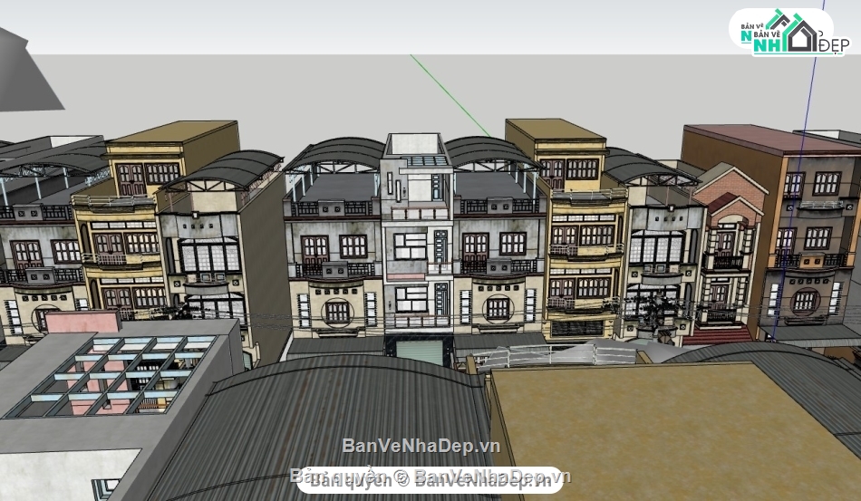 file nhà 4 tầng,nhà 4 tầng hiện đại,nhà phố sketchup