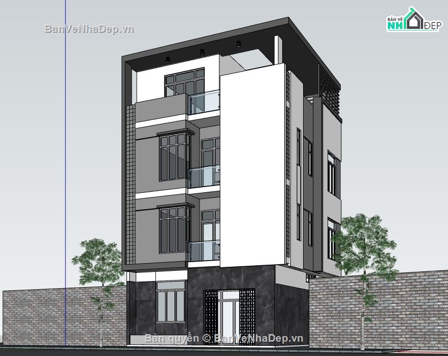 su nhà phố 4 tầng,model su nhà phố 4 tầng,nhà phố 4 tầng
