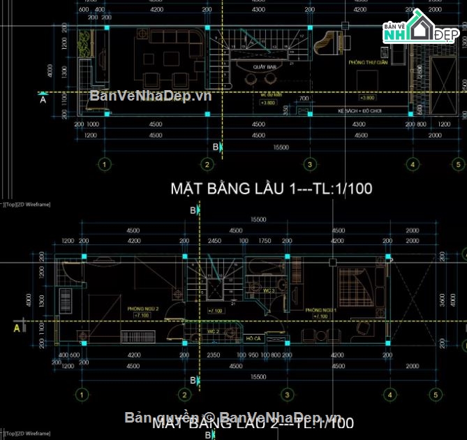 nhà phố 4 tầng,file cad nhà phố 4 tầng,nhà phố 4 tầng file cad